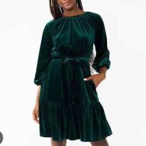 Draper James green velvet tie back dress 2x